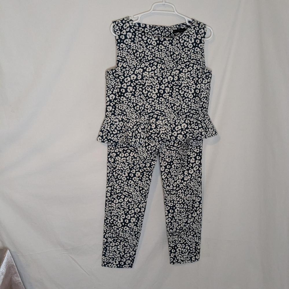 Zara Basic Set! Peplum top with high waisted pants!